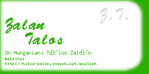 zalan talos business card